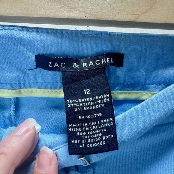 Zac & Rachel Blue Straight Leg Pants Classic Fit Size 12 - Picture 7 of 11